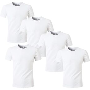 HTVRONT Polyester Sublimation T-Shirts 5 Pack- White Blank Crew Neck Short Sleeve T-Shirt Suitable for Sublimation