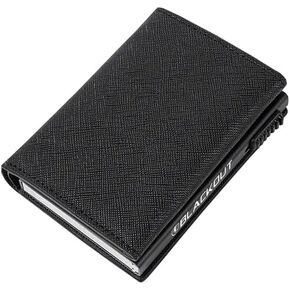 حامل بطاقة الائتمان BLACKOUT RFID Blocking Pop Up Wallet مع إغلاق مغناطيسي آمن