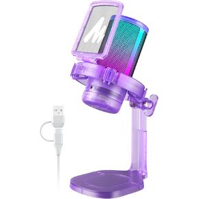 ميكروفون ألعاب MAONO USB للكمبيوتر الشخصي، ميكروفون مكثف لإلغاء الضوضاء مع أضواء RGB، كتم الصوت، كسب للبث والتسجيل والبودكاست والدردشة وتويتش ويوتيوب والديسكورد والكمبيوتر وPS5 وPS4 وGamerWave in Kuwait