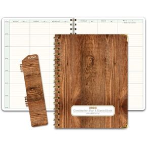 HARDCOVER Combination Plan and Record Book: One efficient 8-1/2" x 11" Book for Lesson Plans and Grades Combines W101 and R1010 (PR7-10) (+) Bonus Clip-in Bookmark (Woodgrain)