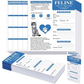 25 Pcs Cat Health Records Cat Vaccine Record Book Kitten Vaccination Record Card Foldable Cat Vaccines Shot Record Kitten Health Record Booklet for Cat Nursing Supplies