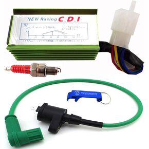 TC-Motor High Performance Racing Ignition Coil Aluminum 5 Pin AC CDI Box A7TC Spark Plug For 50cc 70cc 90cc 110cc 125cc 140cc 150cc Pit Dirt Trail Motor Bike Motorcycle Motocross (Red)