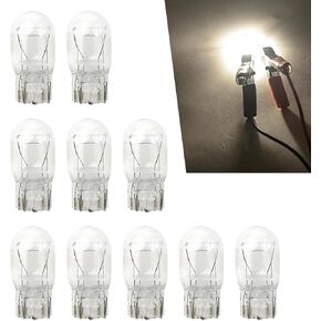 Pack-10 T10 Car Brake Light Bulb, 168 192 12V 5W Miniature Vehicle Turn Signal Light Bulb, Universal Flat Foot Automobive Lighting Accessories for Truck SUV Car (White Light)