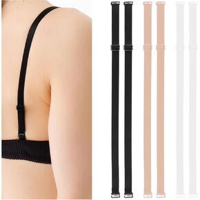 Bra Strap, 3 Pairs Replacement Elastic Adjustable Elastic Underwear Shoulder Strap, Bra Strap for Strapless Bra