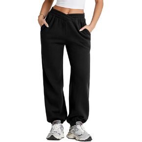 Herseas Women's V Crossover Waist Sweatpants Baggy Y2K Jogger Pants Wide Leg Fleeced Lounge Pants in Kuwait