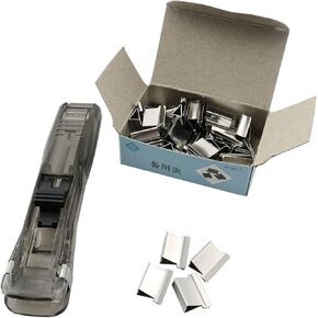 Portable Paper Clam Clip Dispenser with 50pcs Stainless Steel Metal Refill Clips for Office Home School Teacher Gifts, Black, 40 Sheets Capacity