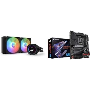 NZXT Kraken Elite 240 RGB CPU Liquid Cooler + GIGABYTE Z790 AORUS Elite AX Motherboard Bundle