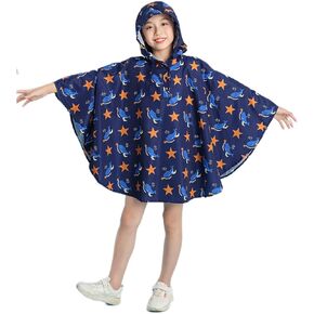 Kids Cute Raincoat Waterproof Rain Poncho Jacket Coat for Girls Boys