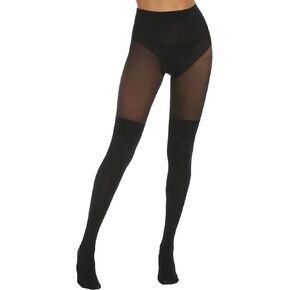 MANZI Faux Thigh High Tights Suspender Pantyhose Mock Over the Knee Socks Goth Stockings