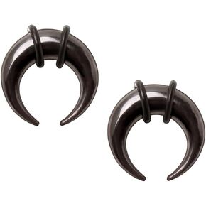 Pierced Owl - Buffalo Horn Pincher Taper Plugs with O Rings, Sold as a Pair