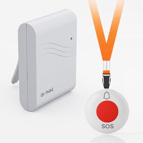 Caregiver Pager Wireless Call Button Elderly Emergency Alert System 600+ Feet for Home/Elderly/Patient/Disabled(1 Portable Receiver+1 Waterproof Transmitter)
