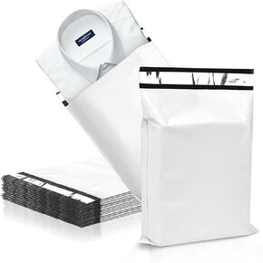 100 Pcs Poly Mailers 10x13 Inches – Self Sealing, Waterproof, Tear & Leakproof White Mailers Poly Bags- PE Poly Bags for Shipping - Easy to Use Plastic Mailing Bags for Small Businesses