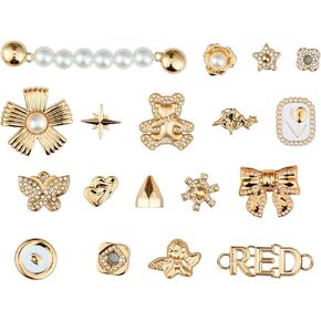 Bling Shoe Charms Girly Charms Bling Chain Cute Shoes Accessories for Women Flower Clog Shoes Decoration