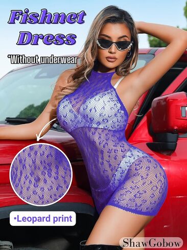 Mesh Dress for Women, Leopard Fishnet, Exotic Dancewear in Saudi Arabia