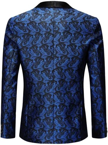Mens Floral Tuxedo Jacket Paisley Slim Fit 1 Button Blazer Jacket Shawl Lapel Dinner Party Prom Dress Jackets in Saudi Arabia