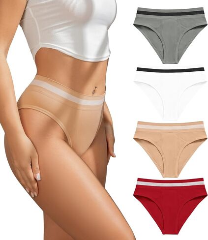 SHARICCA High Wasited Underwear for Women So Stretchy Comfy Cheeky Panties High Rise Bikini Underwear Workout Pack in Saudi Arabia