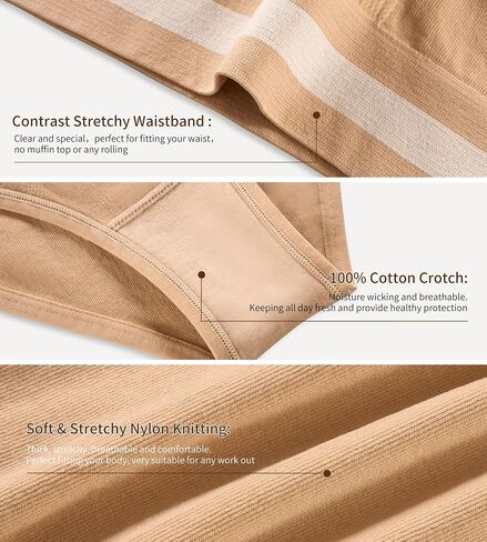 SHARICCA High Wasited Underwear for Women So Stretchy Comfy Cheeky Panties High Rise Bikini Underwear Workout Pack in Saudi Arabia