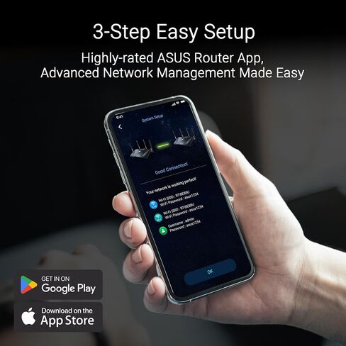 ASUS AX6000 Dual Band WiFi 6 Gaming Router, 8 Ports, Lifetime Security, Adaptive QoS in Saudi Arabia