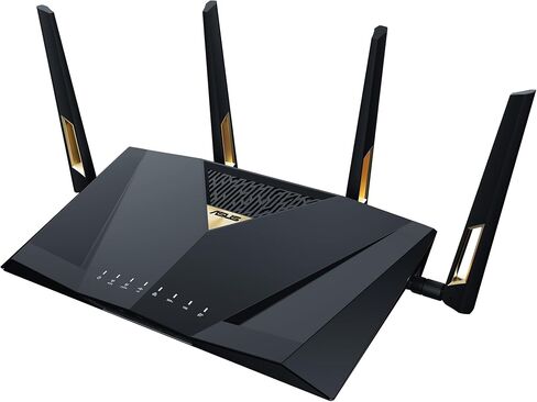 ASUS AX6000 Dual Band WiFi 6 Gaming Router, 8 Ports, Lifetime Security, Adaptive QoS in Saudi Arabia