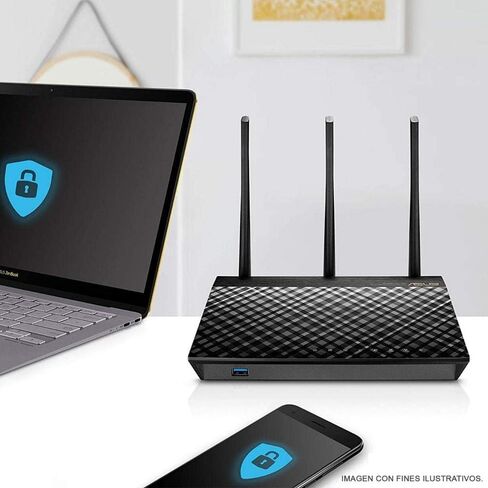 ASUS AC1750 WiFi Router (RT-AC66U B1) - Dual Band Gigabit Wireless Internet Router, ASUSWRT, Gaming & Streaming, AiMesh Compatible, Included Lifetime Internet Security, Adaptive QoS, Parental Control in Saudi Arabia