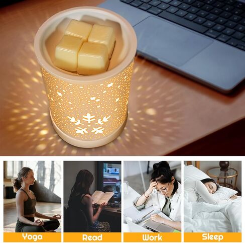 سخان ذوبان الشمع، سخان شمع أبيض على شكل ندفة الثلج، سخان شموع عطر كهربائي لزيت الشمع المعطر، موقد ذوبان الشمع المعدني لديكور المنزل وغرفة النوم وغرفة المعيشة والمكتب in Kuwait