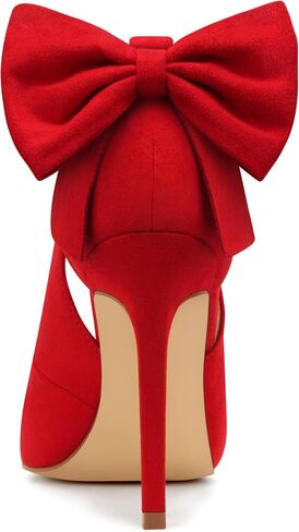 Carcuume Women's High Heels Strappy Pointed Toe Bow Pumps Ankle Strap Stiletto Party Shoes in Saudi Arabia