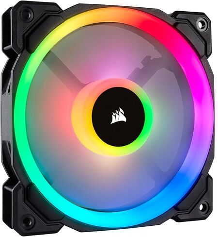Corsair LL Series LL120 RGB 120mm Dual Light Loop RGB LED PWM Fan Single Pack (CO-9050071-WW) for Desktop,Black, No Controller in Saudi Arabia