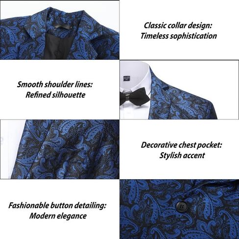 Mens Floral Tuxedo Jacket Paisley Slim Fit 1 Button Blazer Jacket Shawl Lapel Dinner Party Prom Dress Jackets in Saudi Arabia