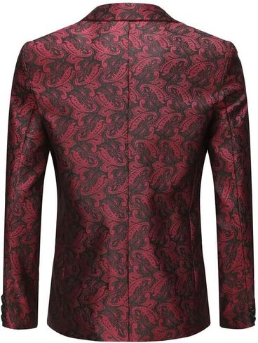 Mens Floral Tuxedo Jacket Paisley Slim Fit 1 Button Blazer Jacket Shawl Lapel Dinner Party Prom Dress Jackets in Saudi Arabia