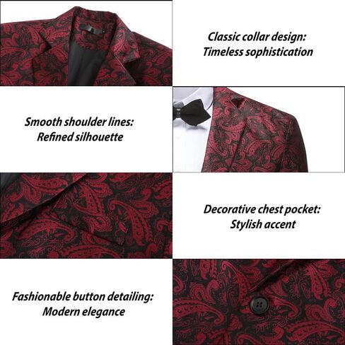 Mens Floral Tuxedo Jacket Paisley Slim Fit 1 Button Blazer Jacket Shawl Lapel Dinner Party Prom Dress Jackets in Saudi Arabia