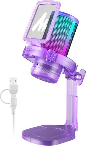 MAONO USB Gaming Microphone for PC, Noise Cancellation Condenser Mic with RGB Lights, Mute, Gain for Streaming, Recording, Podcast, Chat, Twitch, YouTube, Discord, Computer, PS5, PS4, GamerWave in Saudi Arabia