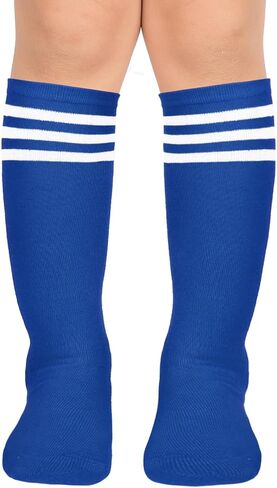 جوارب كرة القدم للأطفال من Benefeet Sox جوارب طويلة للركبة للأطفال الصغار ناعمة للفتيات والأولاد ثلاثة خطوط جوارب قطنية للشباب لكرة القدم in Saudi Arabia