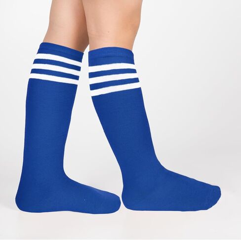 جوارب كرة القدم للأطفال من Benefeet Sox جوارب طويلة للركبة للأطفال الصغار ناعمة للفتيات والأولاد ثلاثة خطوط جوارب قطنية للشباب لكرة القدم in Saudi Arabia