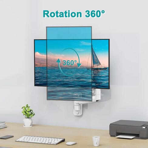 MOUNT PRO Single Monitor Wall Mount for 13 to 32 Inch Computer Screens, Height Adjustable Wall Mount Monitor Arm Holds Up to 19.8lbs, Full Motion Wall Bracket, VESA Mount 75x75, 100x100, Black in Kuwait