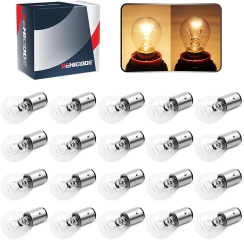 VEHICODE 7528 P21/5W 1157 لمبة الفرامل الذيل بدوره إشارة الضوء 12V 2057 2357 LL BAY15D هالوجين قاعدة مزدوجة ساطع واضح 4300K ​​أبيض عكس DRL استبدال مصباح مقطورة 198 1016 1034 2397 (20 حزمة) in Kuwait