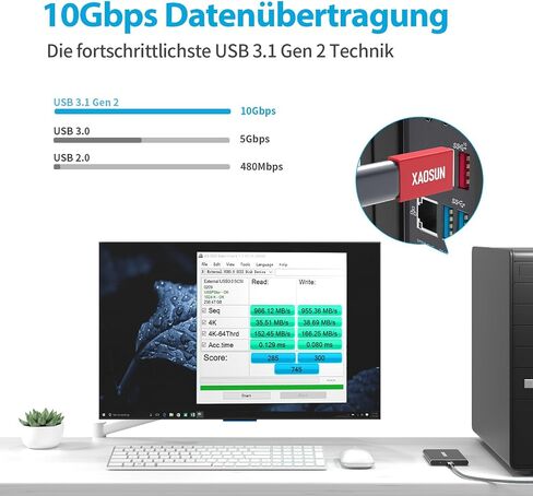 XAOSUN 10Gbps USB A to USB C Adapter, 3.2 USB to USB C Adapter Grey 2-Pack | Data Transfer USB C to USB Adapter, QC5.0 100W Fast Charging for iPhone 17/16/15/14 Plus Pro Max, Laptop, Charger, Quest Link in Kuwait
