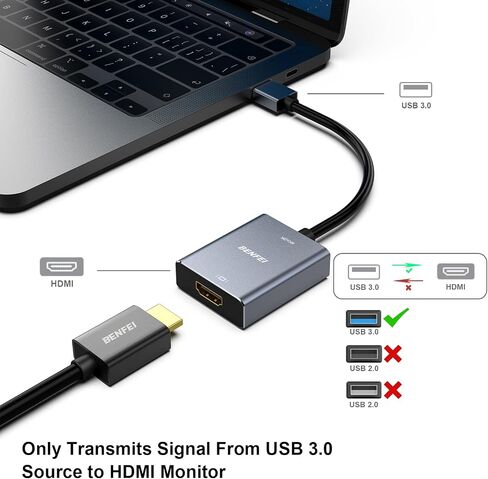 محول BENFEI USB 3.0 إلى VGA، محول USB 3.0 إلى VGA ذكر إلى أنثى in Saudi Arabia