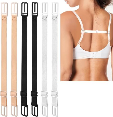 6 Pcs Bra Strap Holders, Bra Strap Clips Elastic Non-slip Strap Holder, Adjustable Bra Clips to Make Racerback Conceal Straps Bra Accessories, Black, White, Skin Color in Saudi Arabia