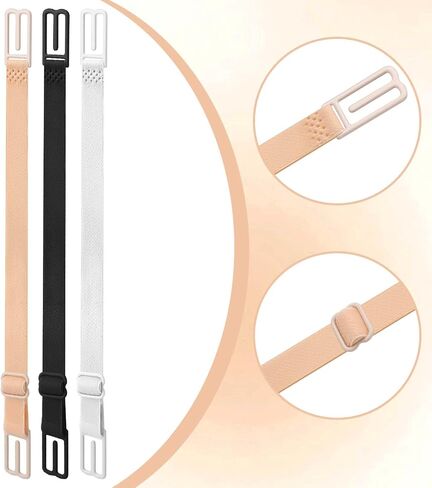 6 Pcs Bra Strap Holders, Bra Strap Clips Elastic Non-slip Strap Holder, Adjustable Bra Clips to Make Racerback Conceal Straps Bra Accessories, Black, White, Skin Color in Saudi Arabia