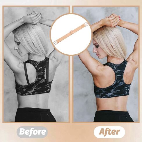 6 Pcs Bra Strap Holders, Bra Strap Clips Elastic Non-slip Strap Holder, Adjustable Bra Clips to Make Racerback Conceal Straps Bra Accessories, Black, White, Skin Color in Saudi Arabia