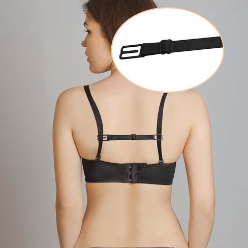 6 Pcs Bra Strap Holders, Bra Strap Clips Elastic Non-slip Strap Holder, Adjustable Bra Clips to Make Racerback Conceal Straps Bra Accessories, Black, White, Skin Color in Saudi Arabia