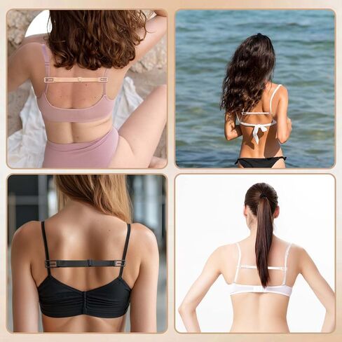 6 Pcs Bra Strap Holders, Bra Strap Clips Elastic Non-slip Strap Holder, Adjustable Bra Clips to Make Racerback Conceal Straps Bra Accessories, Black, White, Skin Color in Saudi Arabia
