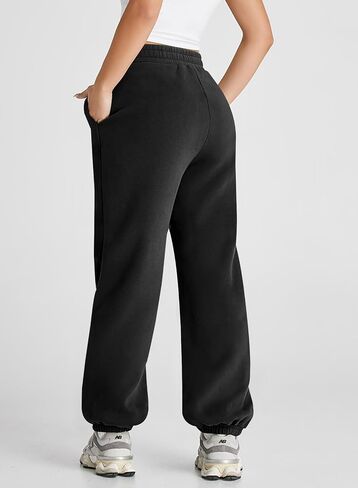 Herseas Women's V Crossover Waist Sweatpants Baggy Y2K Jogger Pants Wide Leg Fleeced Lounge Pants in Saudi Arabia