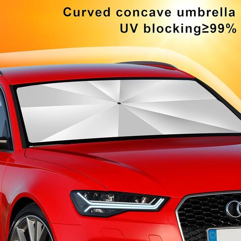 [ترقية 2024] مظلة YLCVBUD للزجاج الأمامي للسيارة - غطاء زجاج أمامي قابل للطي من الأشعة فوق البنفسجية وواقي من الشمس يحمي الجزء الداخلي (57 بوصة طول × 31 بوصة عرض) in Kuwait