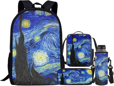 حقيبة كتب Showudesigns Galaxy Wolf مع صندوق غداء للأولاد 7-10/10-12 حقيبة مدرسية للأطفال حقيبة ظهر مدرسية ابتدائية حقيبة مقلمة حقائب غداء معزولة حمل حقيبة حامل زجاجة مياه Daypack أرجواني in Kuwait
