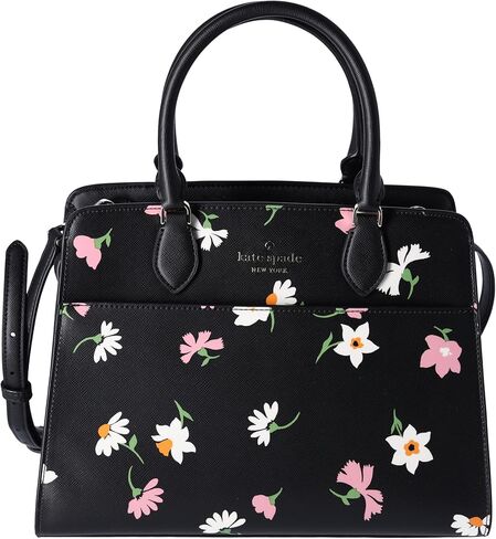 Kate Spade New York Madison Floral Waltz Medium Satchel Black Multi in Kuwait