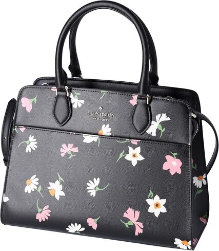 Kate Spade New York Madison Floral Waltz Medium Satchel Black Multi in Kuwait