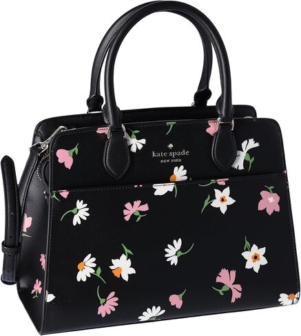 Kate Spade New York Madison Floral Waltz Medium Satchel Black Multi in Kuwait
