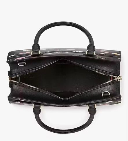 Kate Spade New York Madison Floral Waltz Medium Satchel Black Multi in Kuwait