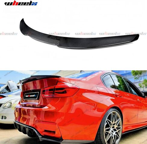 Rear Trunk Spoiler Compatible with 2012-2018 F30 3 Series & 2014-2019 F80 M3 Sedan, MV Style Duckbill Spoiler Fits for 320i 325i 328i 330i 335i 340i, High Kick Wing Lip (Glossy Black) in Kuwait